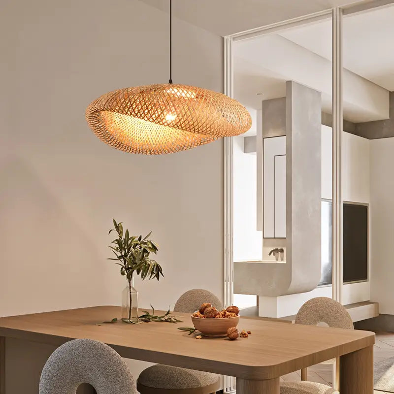 BambooBoho Handwoven Bamboo Pendant Lampshade