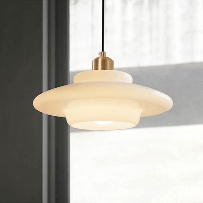 Mid-Century Milky White Glass Pendant