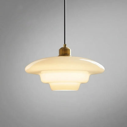 Mid-Century Milky White Glass Pendant