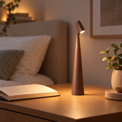 Glowora rechargeable LED table lamp glowing in a modern room