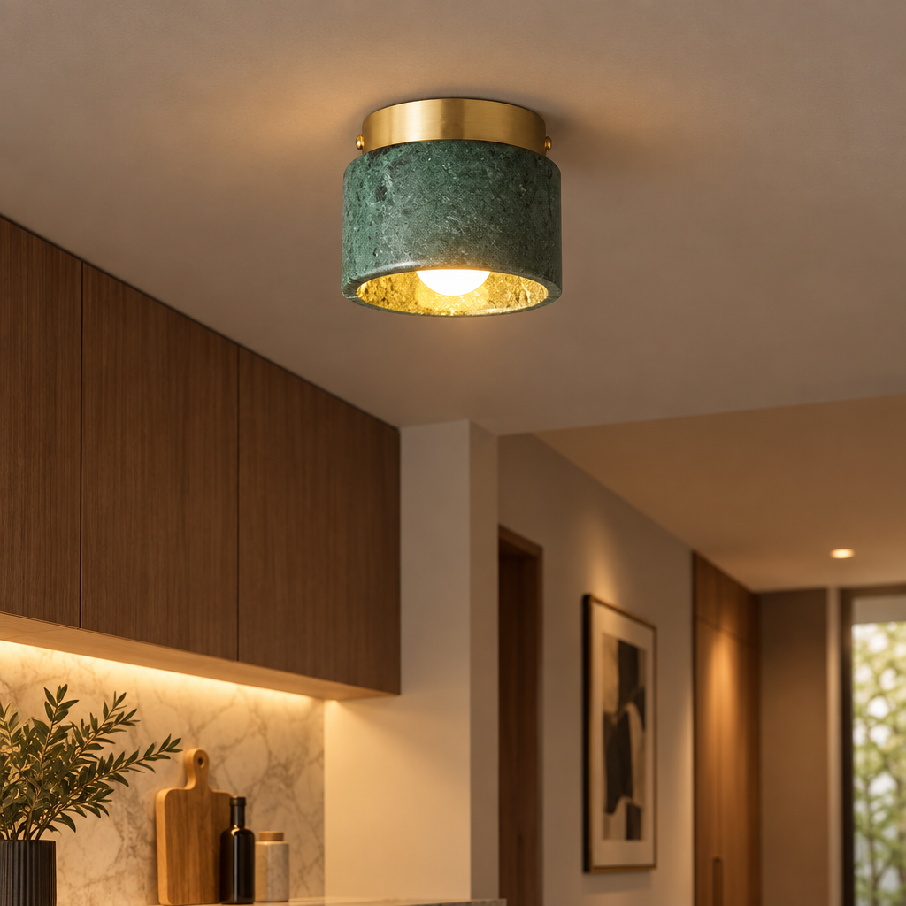 Nordic marble ceiling downlight in a modern kitchen