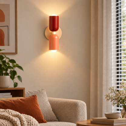 Nordic DualGlow two-sided wall lamp in a living room