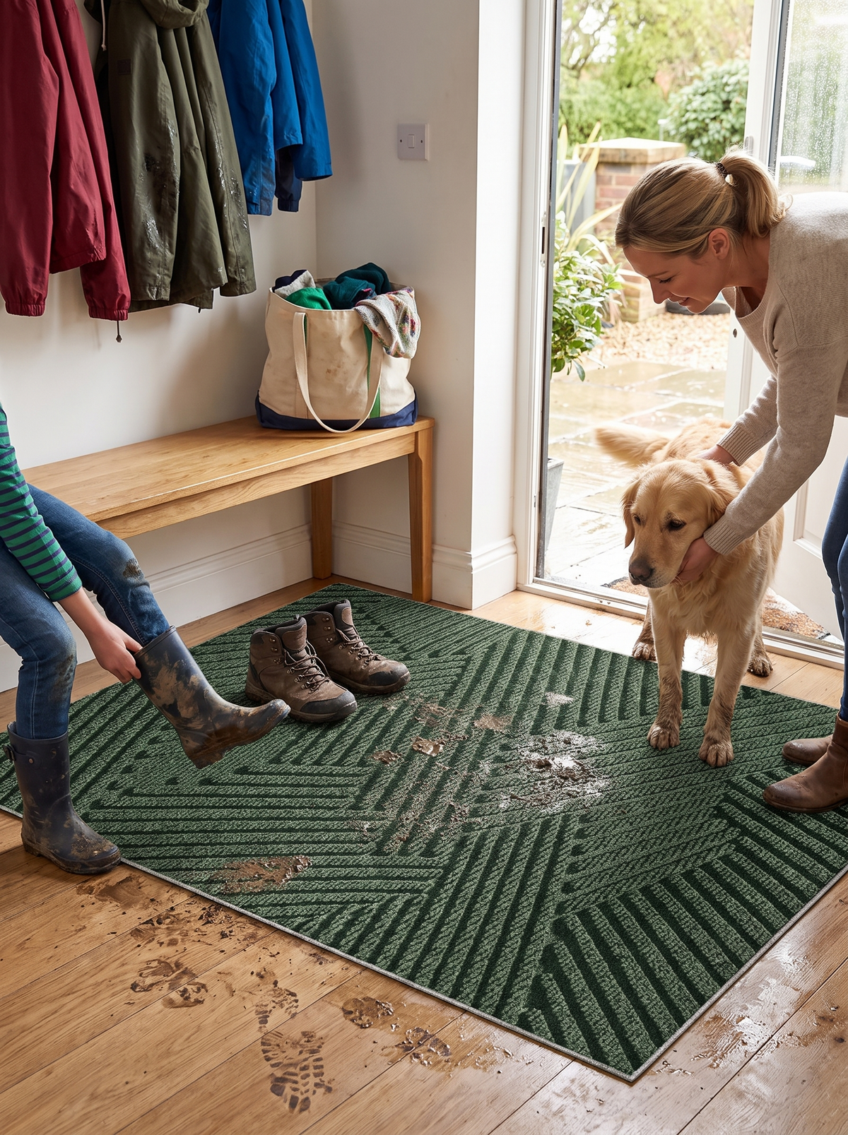 Durable Non Slip Door Mat at a home entrance