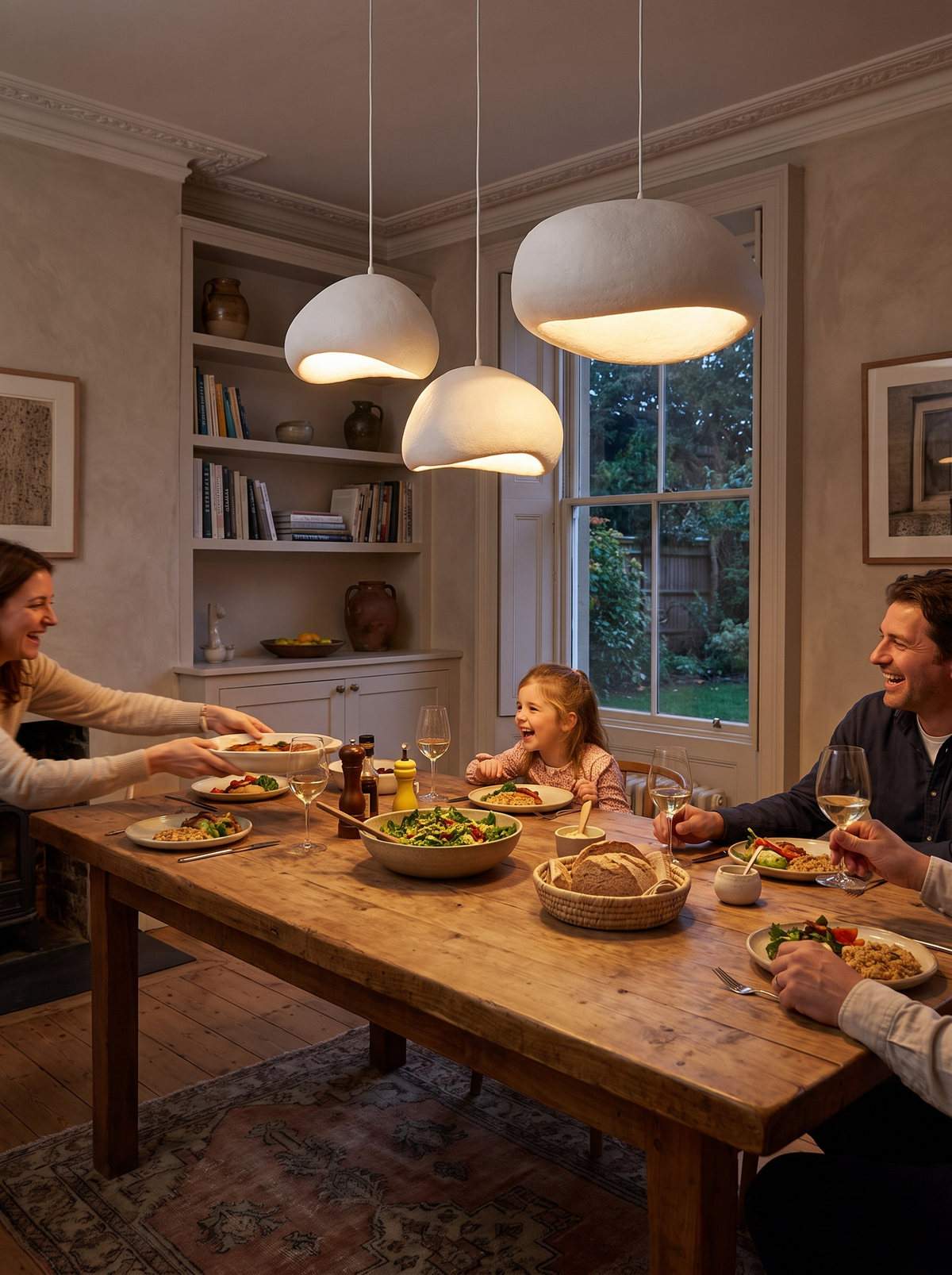 Zenith Glow LED Chandelier over a dining space