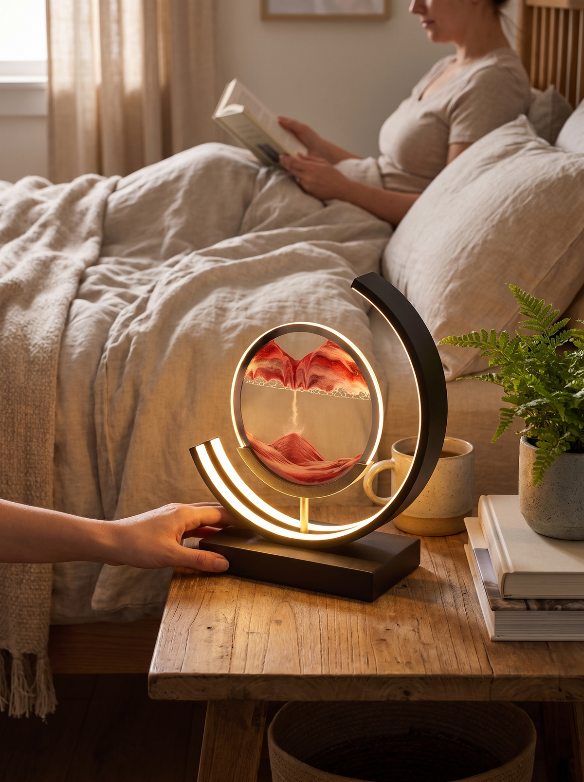 Sandlight Quicksand LED Table Lamp glowing
