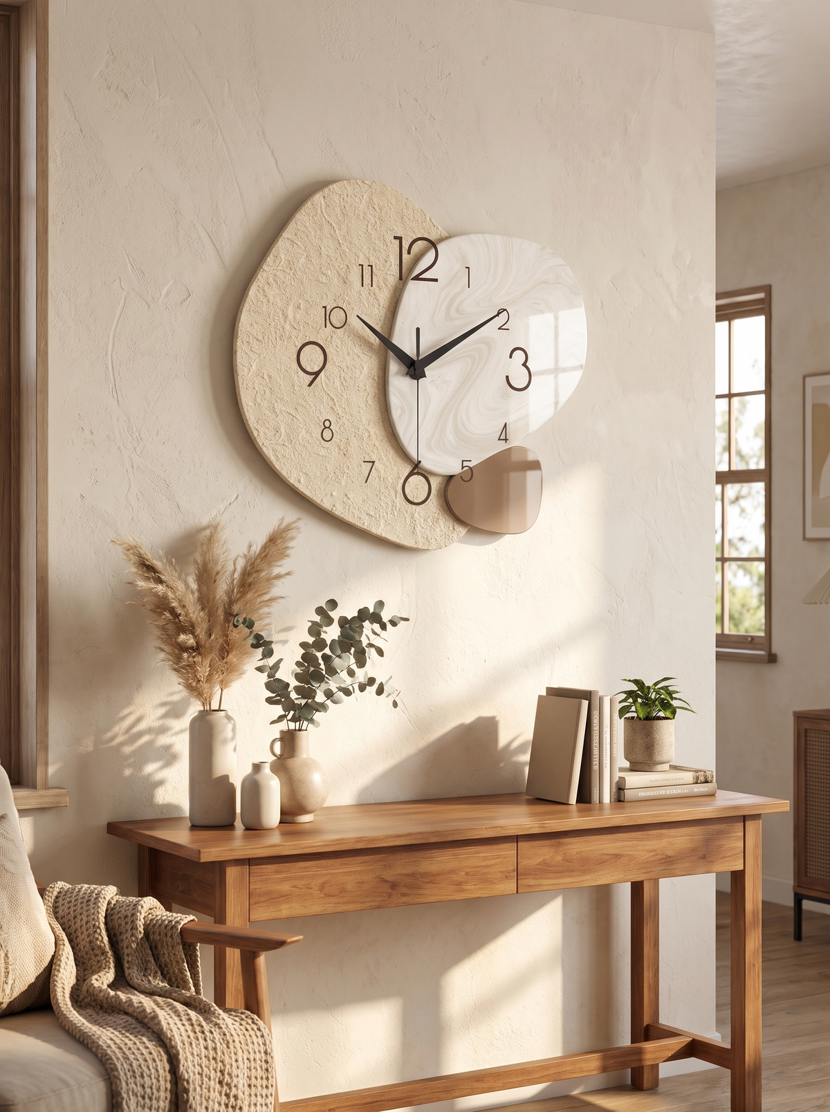 TempoStone Wall Clock with natural touch