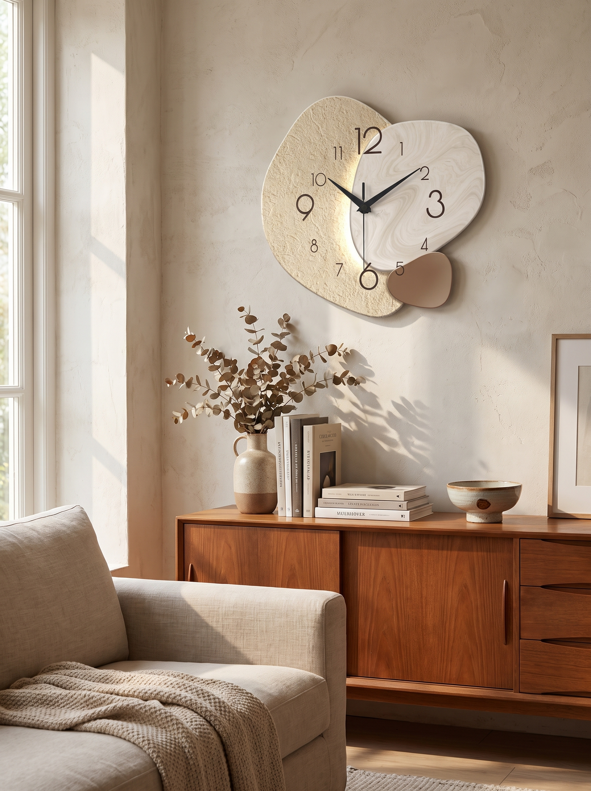 TempoStone Wall Clock fitting a home interior