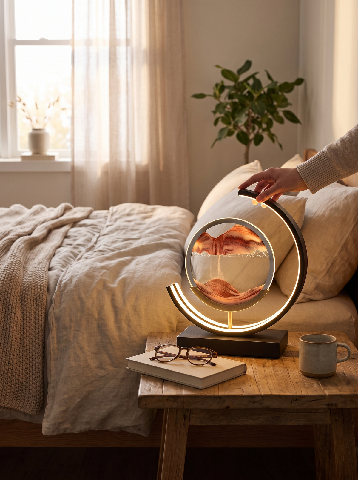 Sandlight Quicksand LED Table Lamp in a calm corner