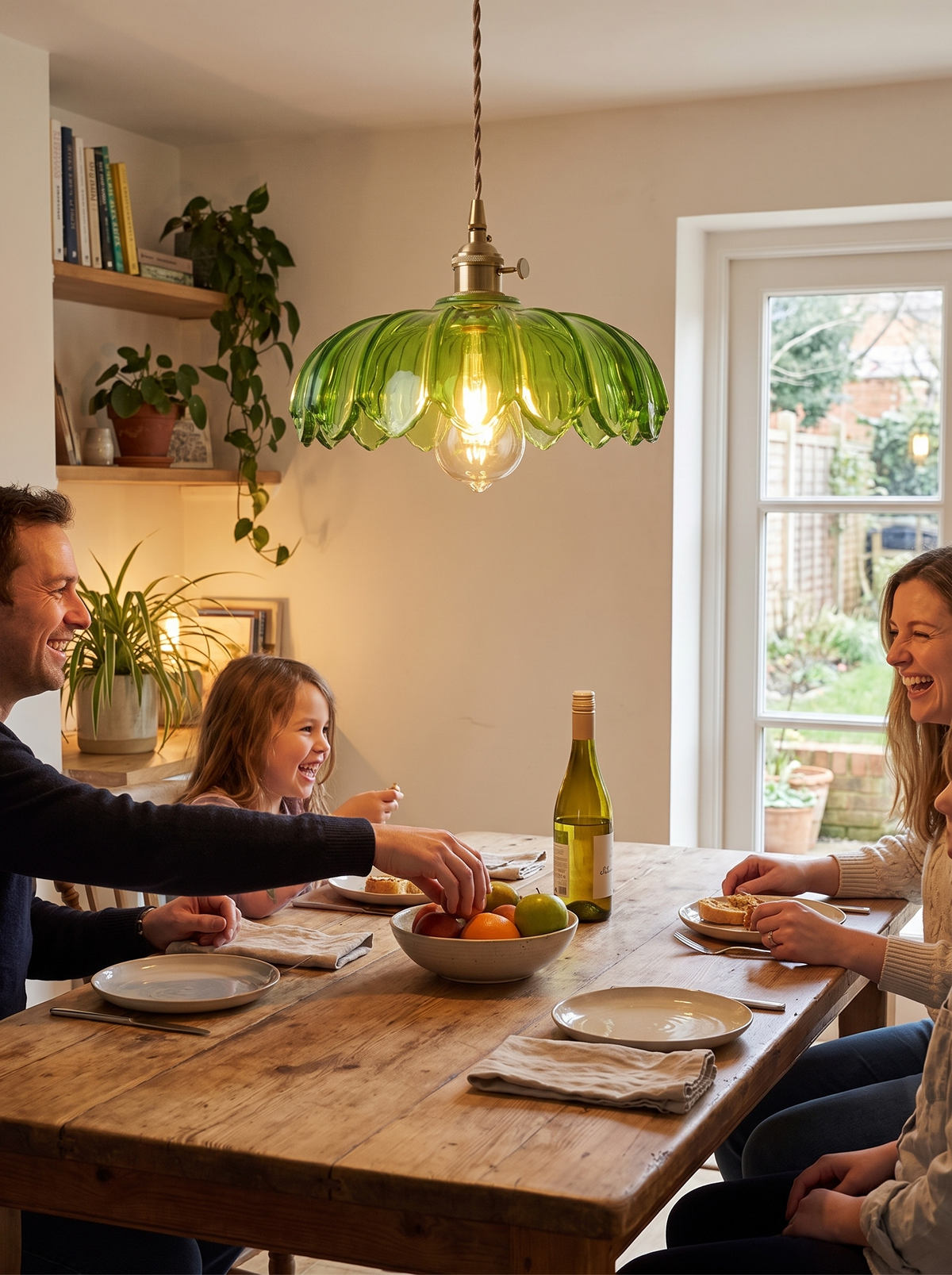 Vintage Flower Pendant Lamp in a gathering room