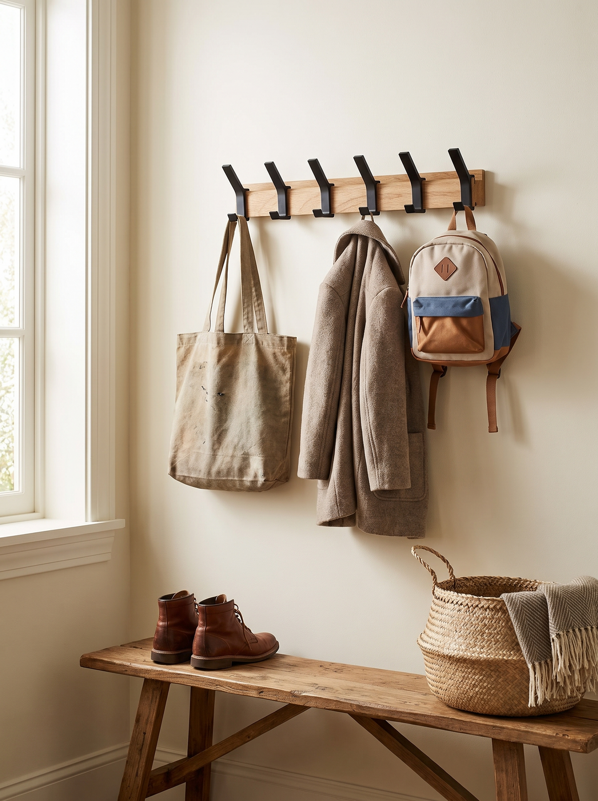 Nordic Wall Mounted Coat Rack lifestyle view 1