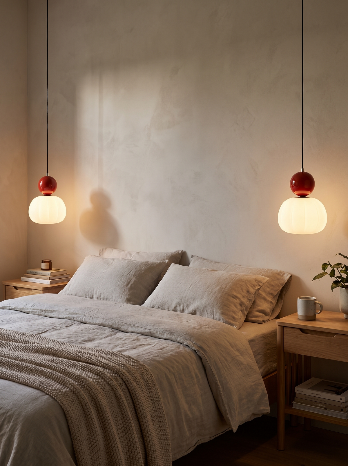 Nordic Pumpkin Glass Pendant Light lifestyle view 2