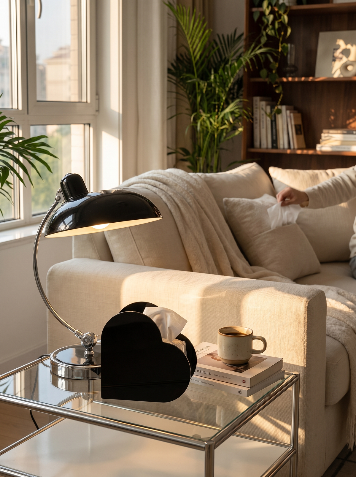 ScandiArc Bauhaus Curved Table Lamp lifestyle view 3