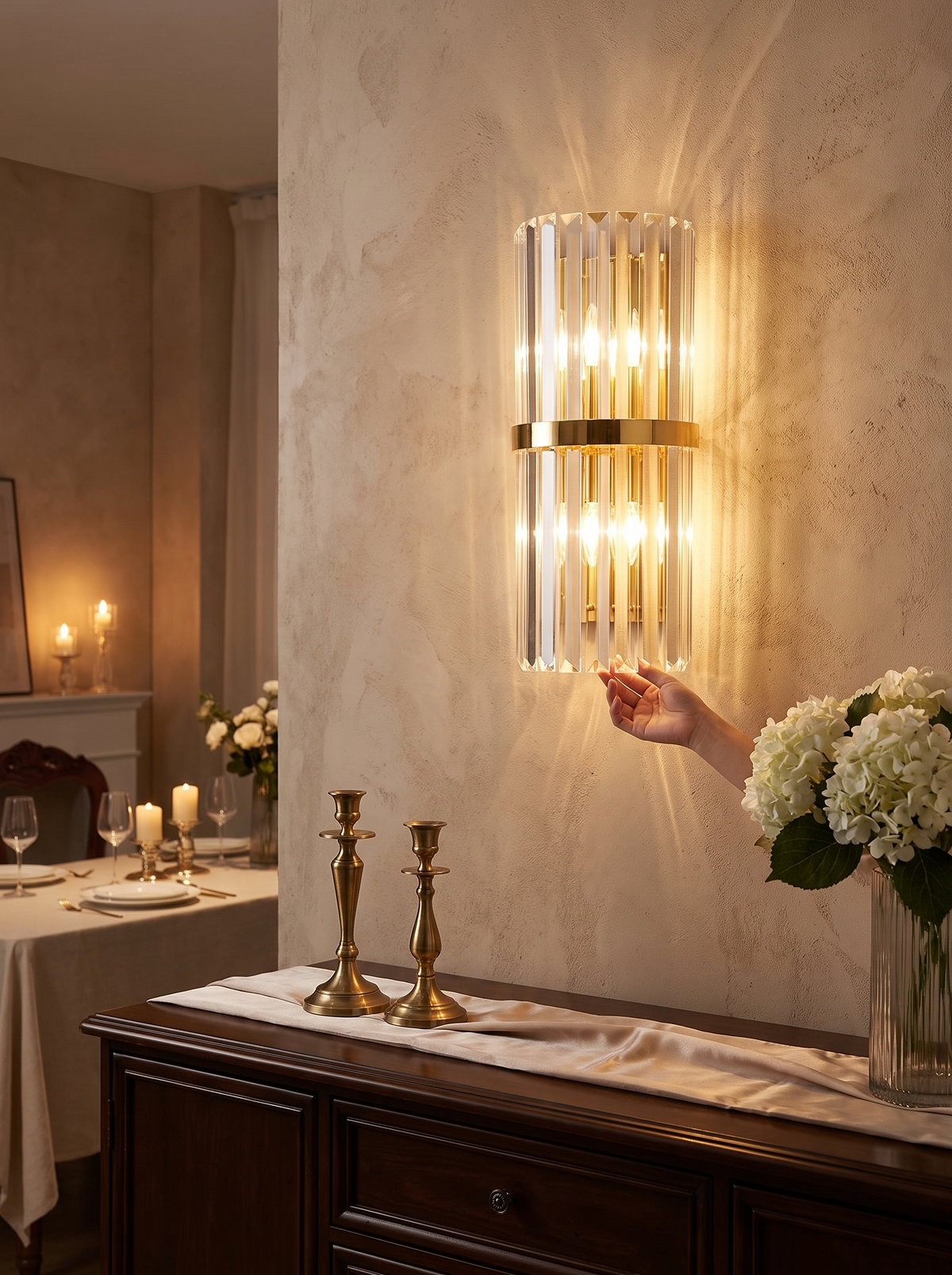 Modern Crystal Wall Light lifestyle view 1