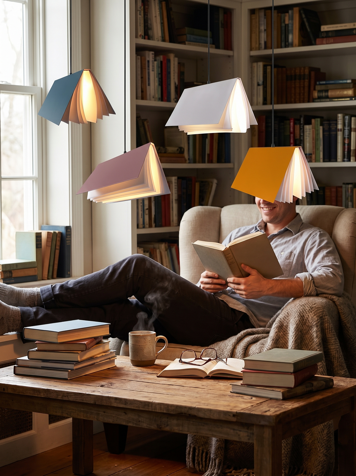 Flying Book Pendant Light lifestyle view 2