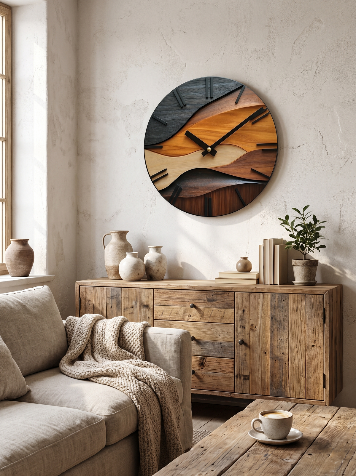Artistic Round Wall Clock lifestyle view 3
