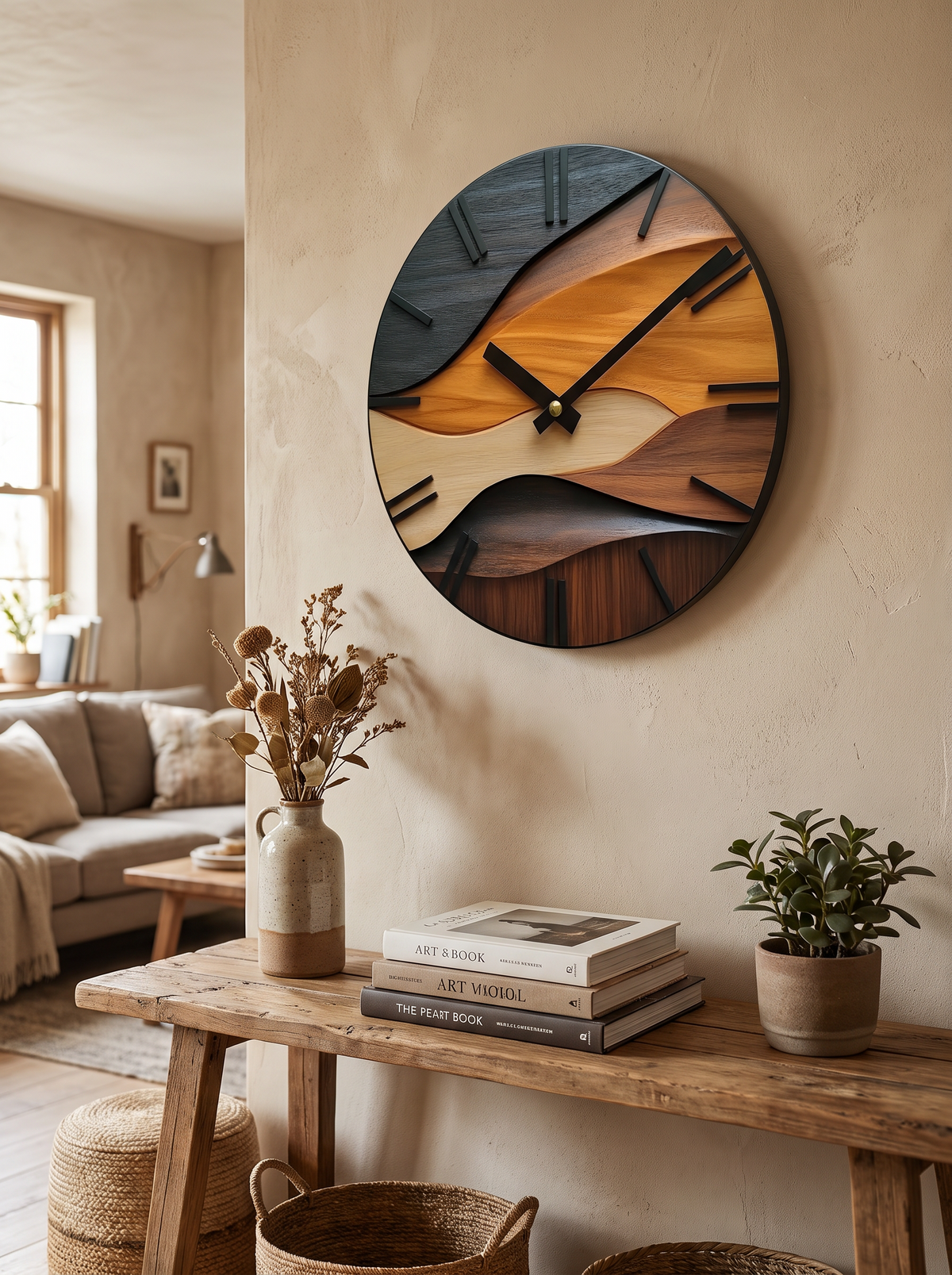 Artistic Round Wall Clock lifestyle view 2