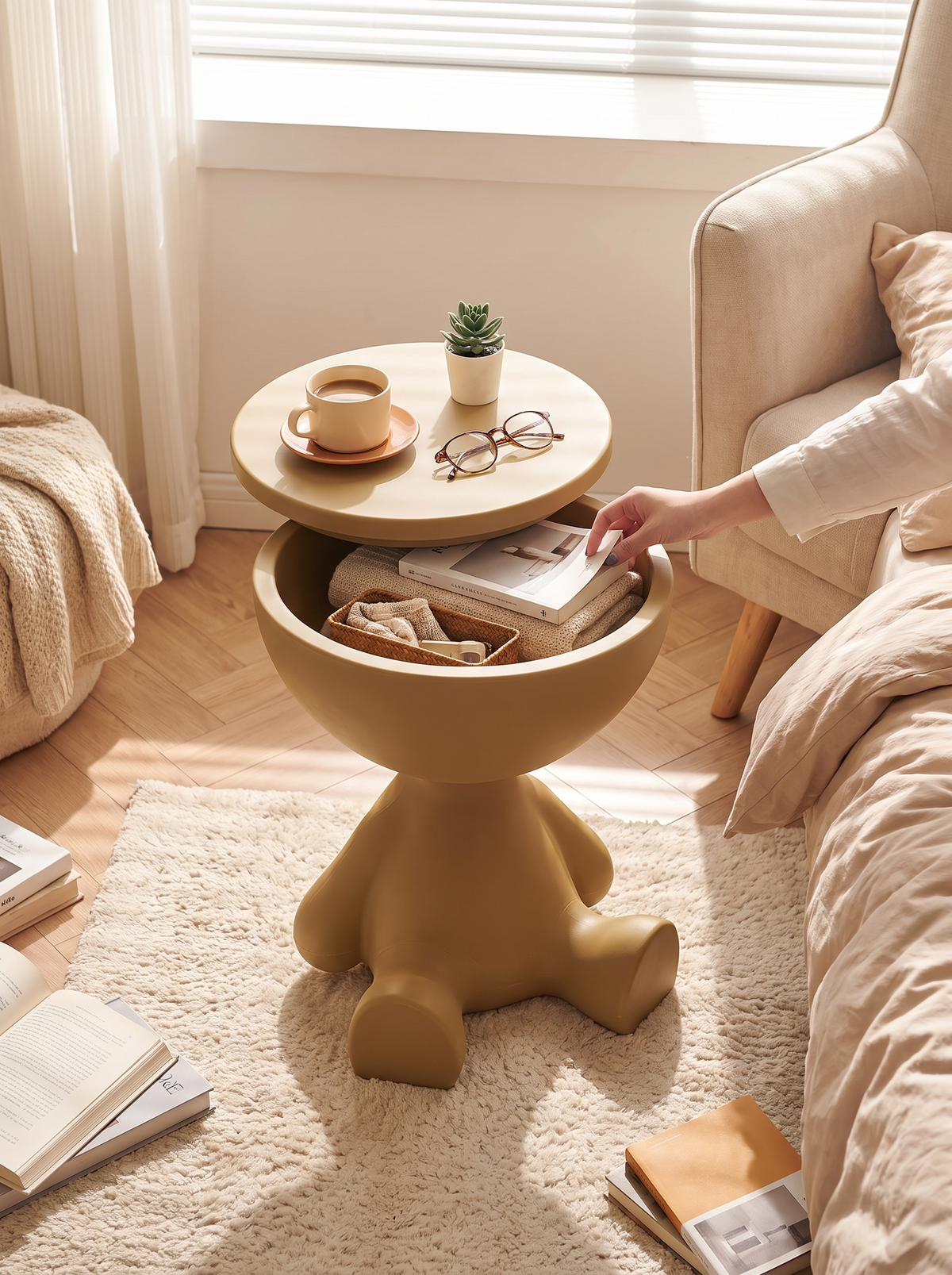 Cartoon Bear Storage Side Table lifestyle view 2