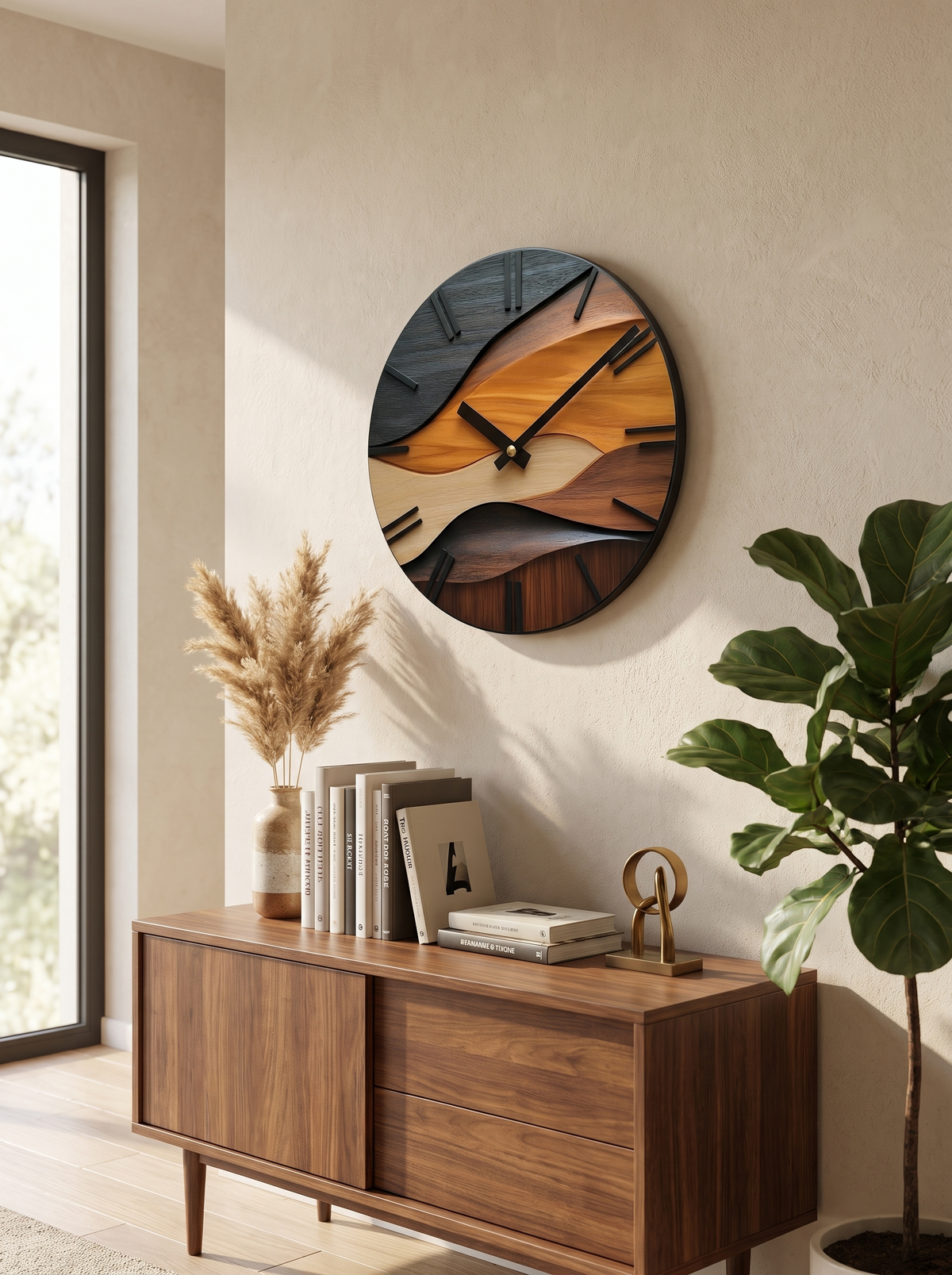 Artistic Round Wall Clock lifestyle view 1