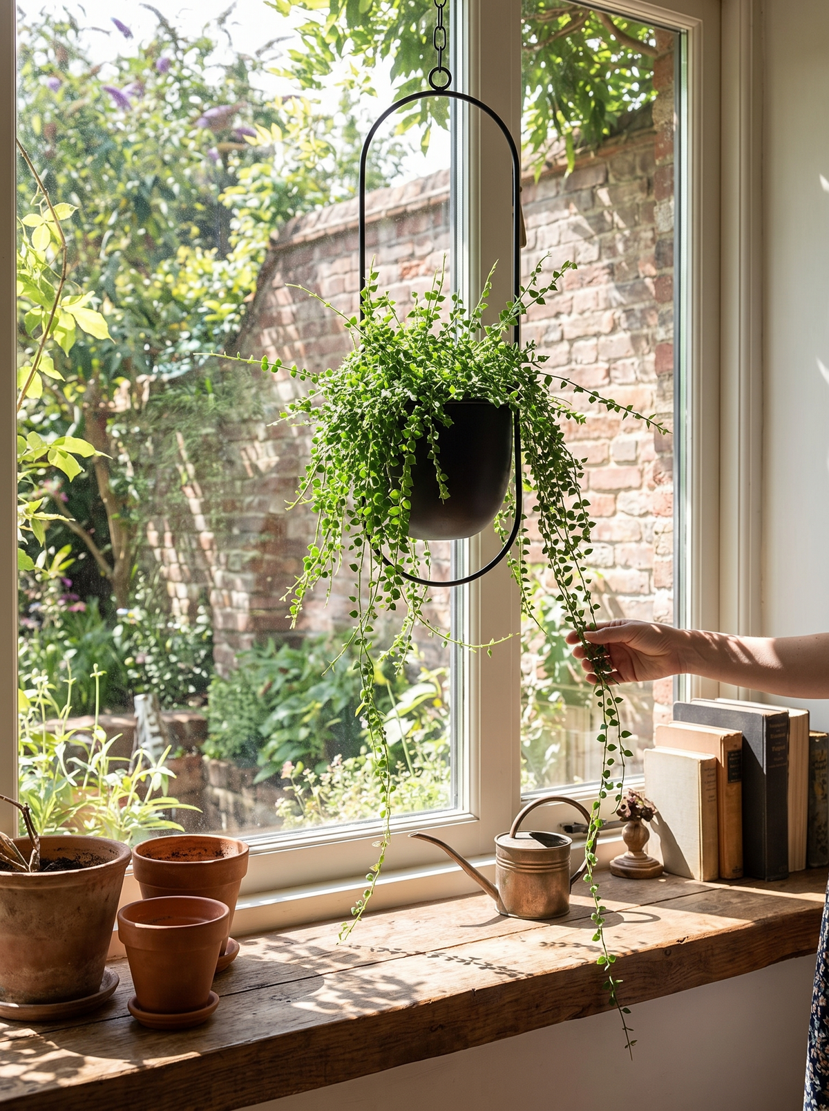 FloraFrame Iron Hanging Planter lifestyle view 3