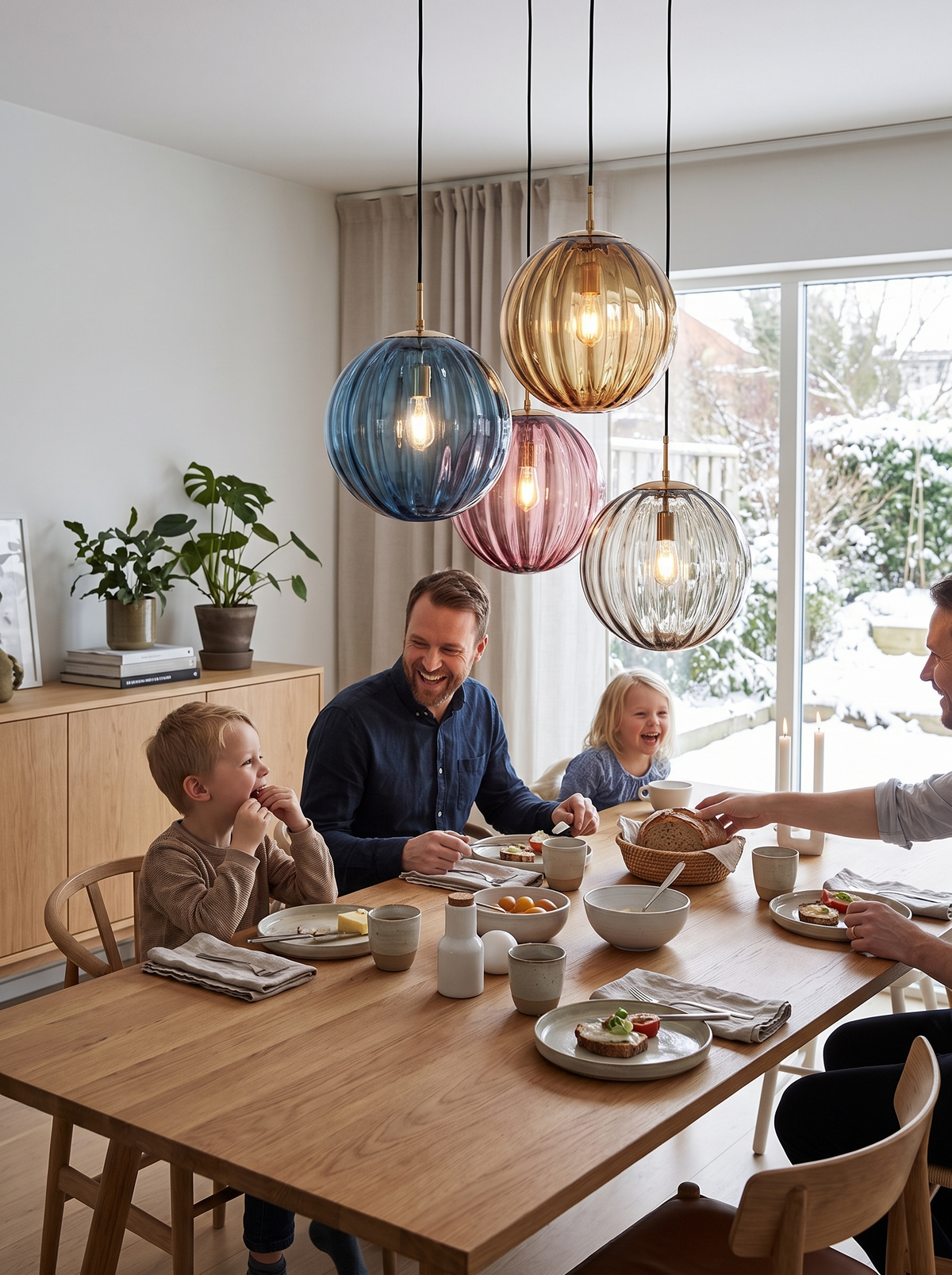 Modern Glass Ball Pendant Light lifestyle view 2