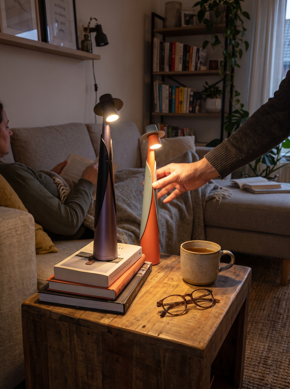 Rechargeable Touch LED Hat Lamp in a lifestyle setting
