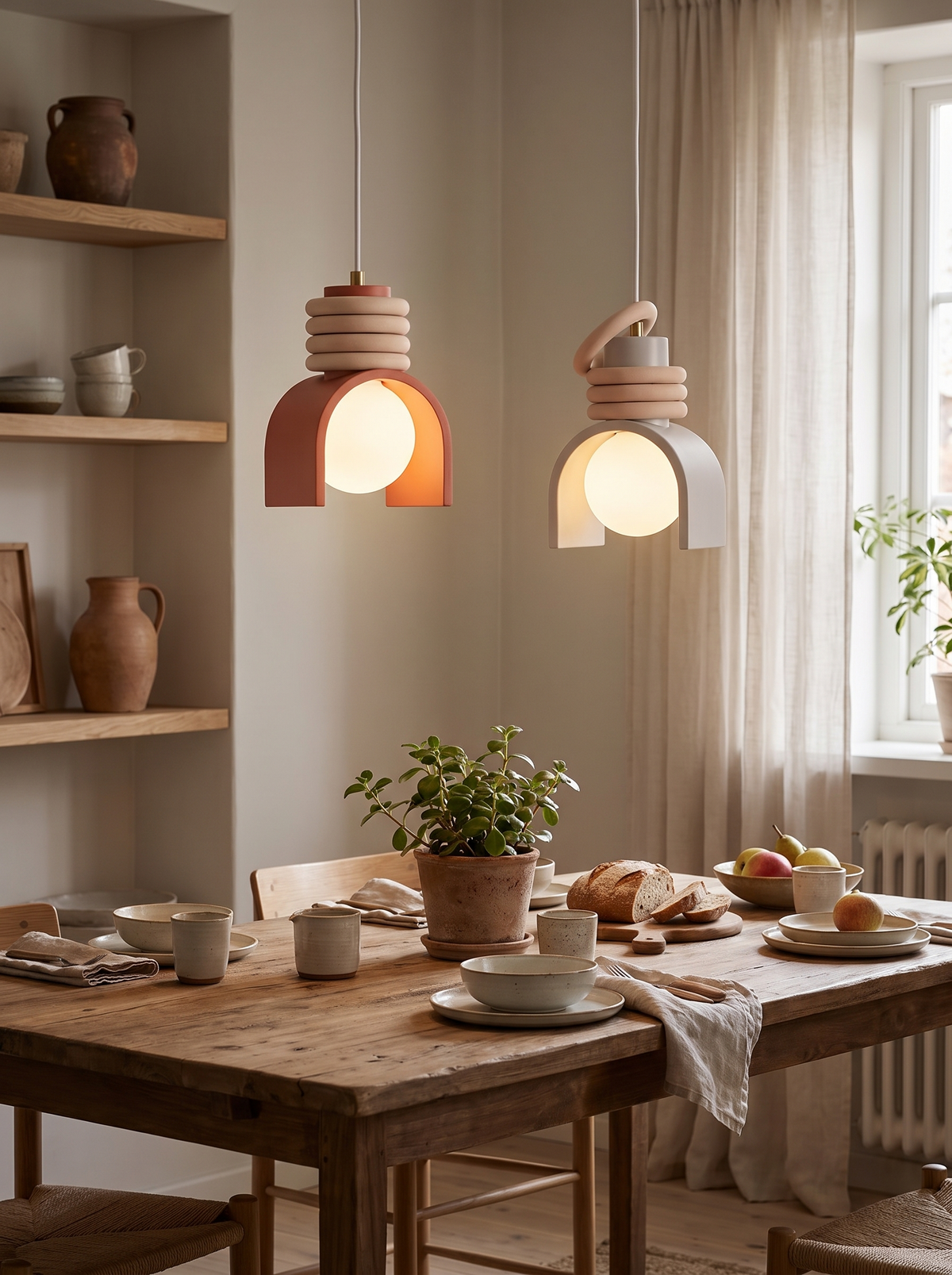 Wabi Sabi Resin Pendant Light in a lifestyle setting