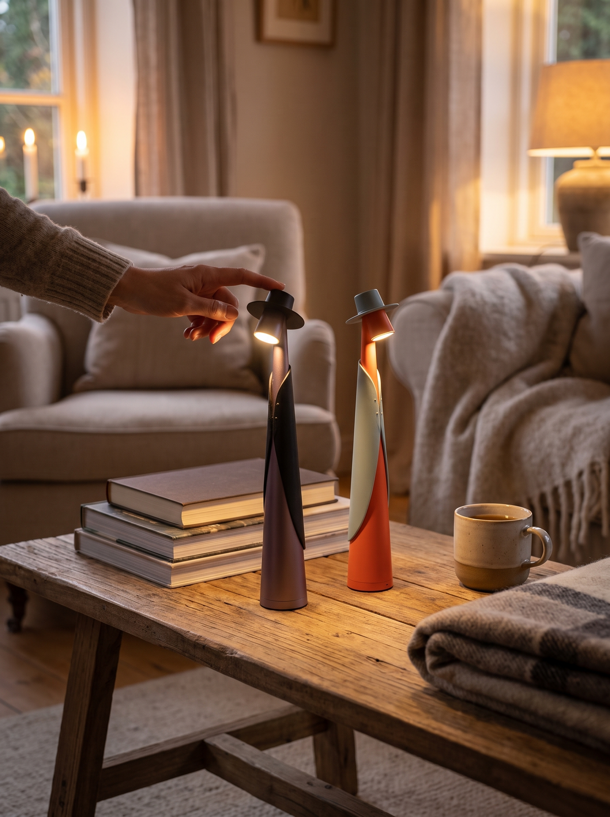 Rechargeable Touch LED Hat Lamp in a lifestyle setting