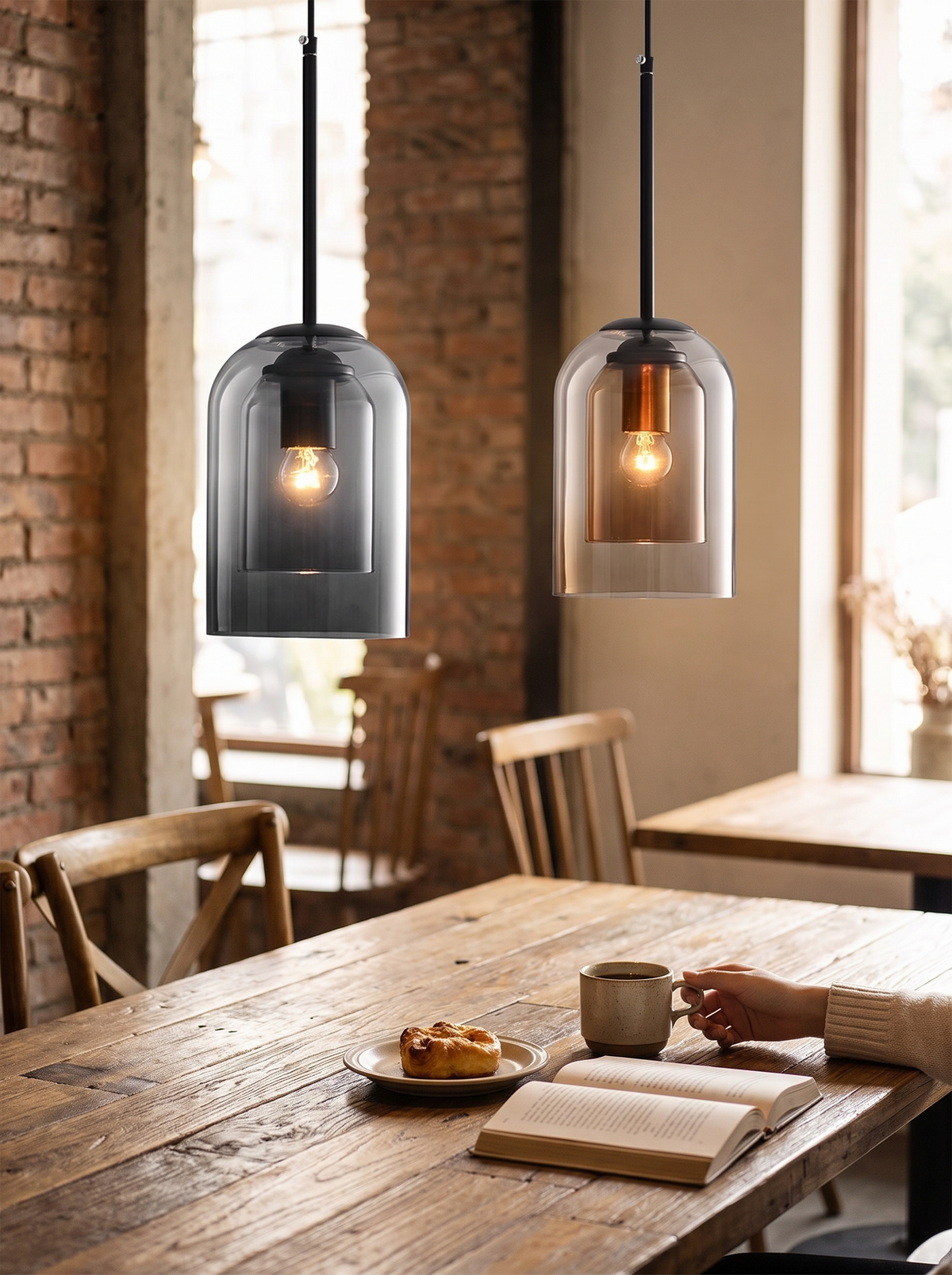 Colored Glass Pendant Light in a lifestyle setting