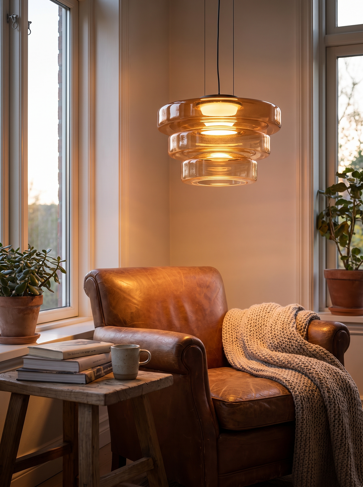 Bauhaus Layered Glass Pendant Lamp in a lifestyle setting