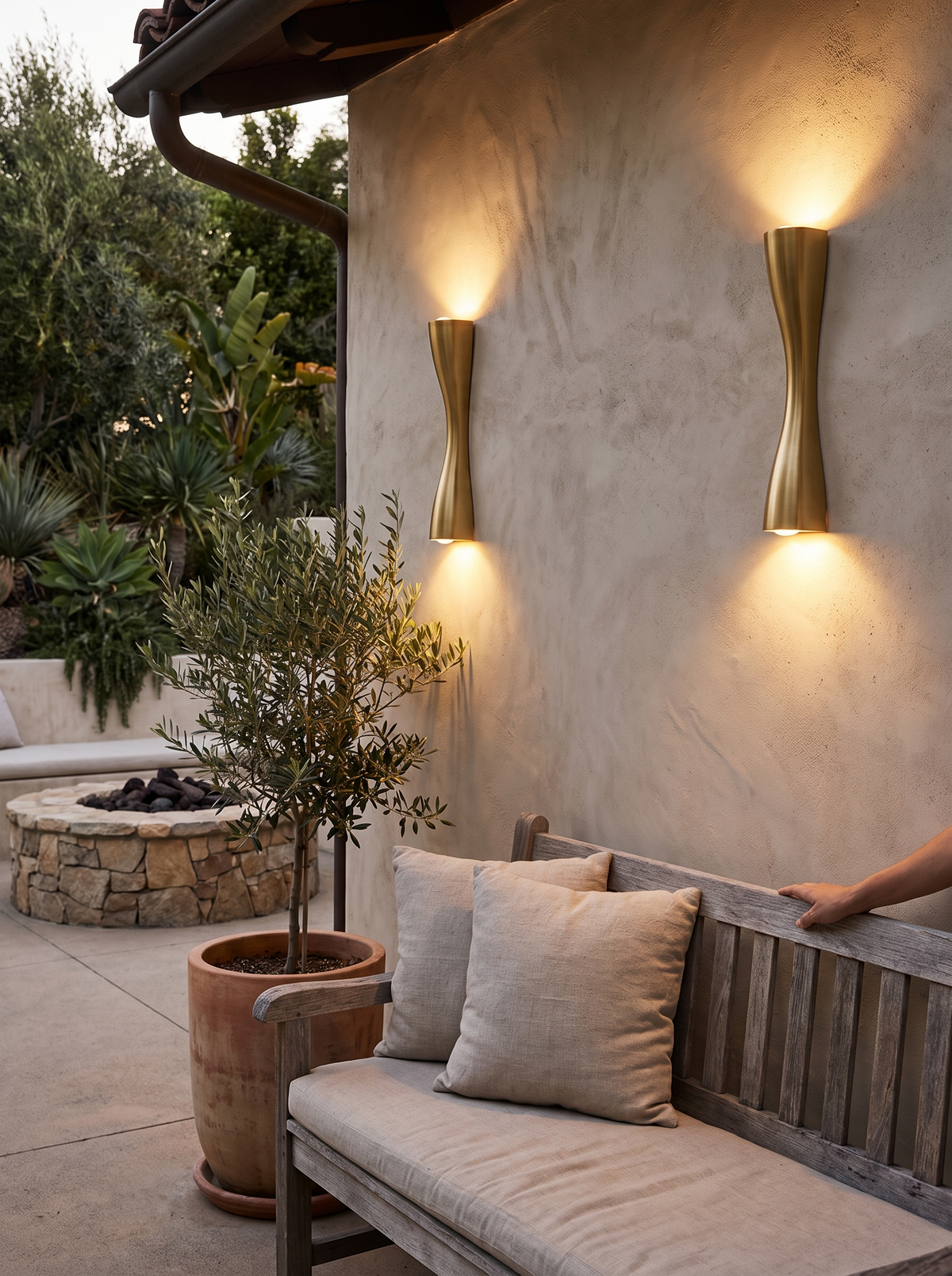 Gold Up and Down Wall Light in a lifestyle setting
