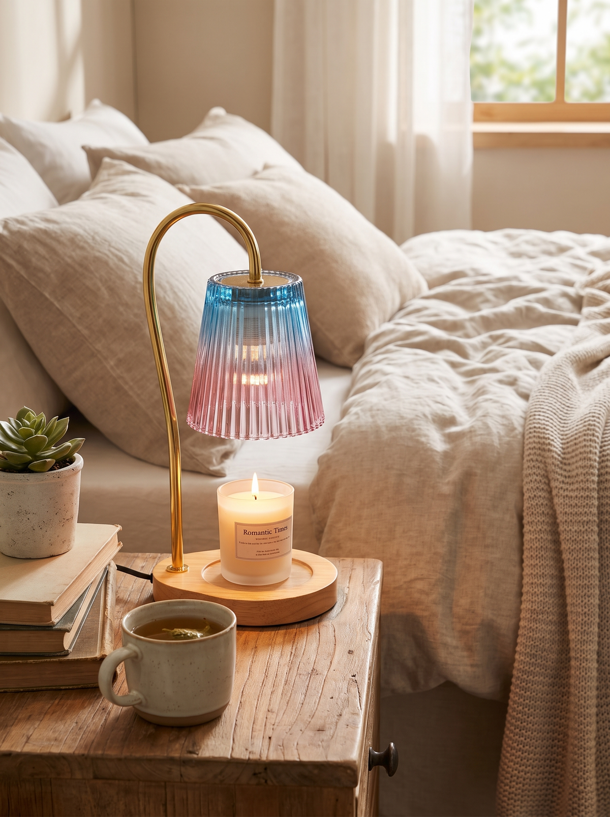 PetalGlow Candle Warmer Lamp in a lifestyle setting
