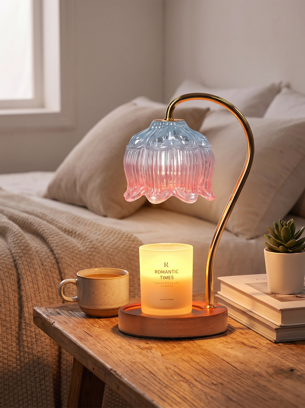 PetalGlow Candle Warmer Lamp in a lifestyle setting