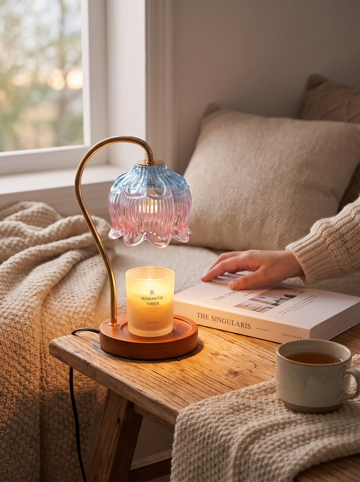 PetalGlow Candle Warmer Lamp in a lifestyle setting