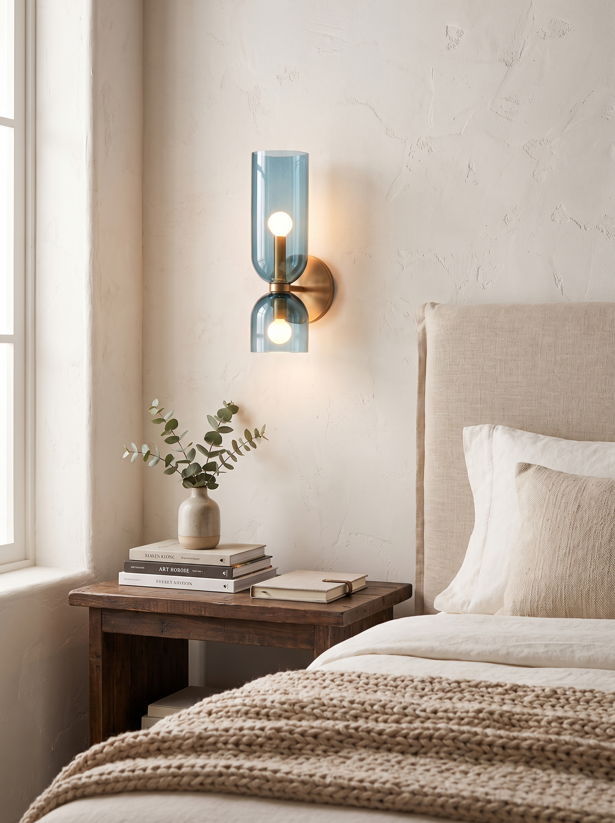 Smoked Glass Tube Wall Lamp in a lifestyle setting