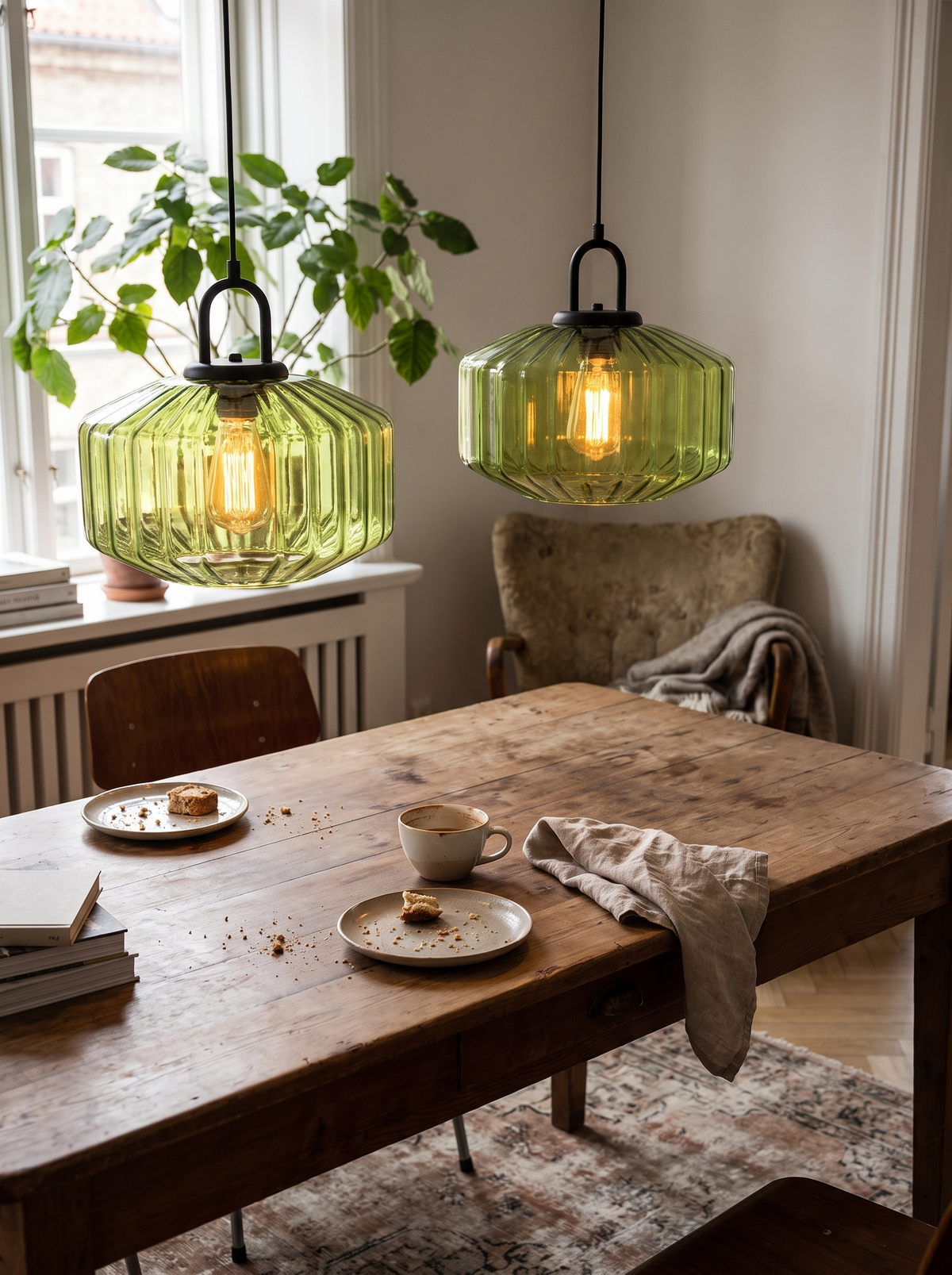 Mireta Retro Tinted Glass Pendant Light in a lifestyle setting