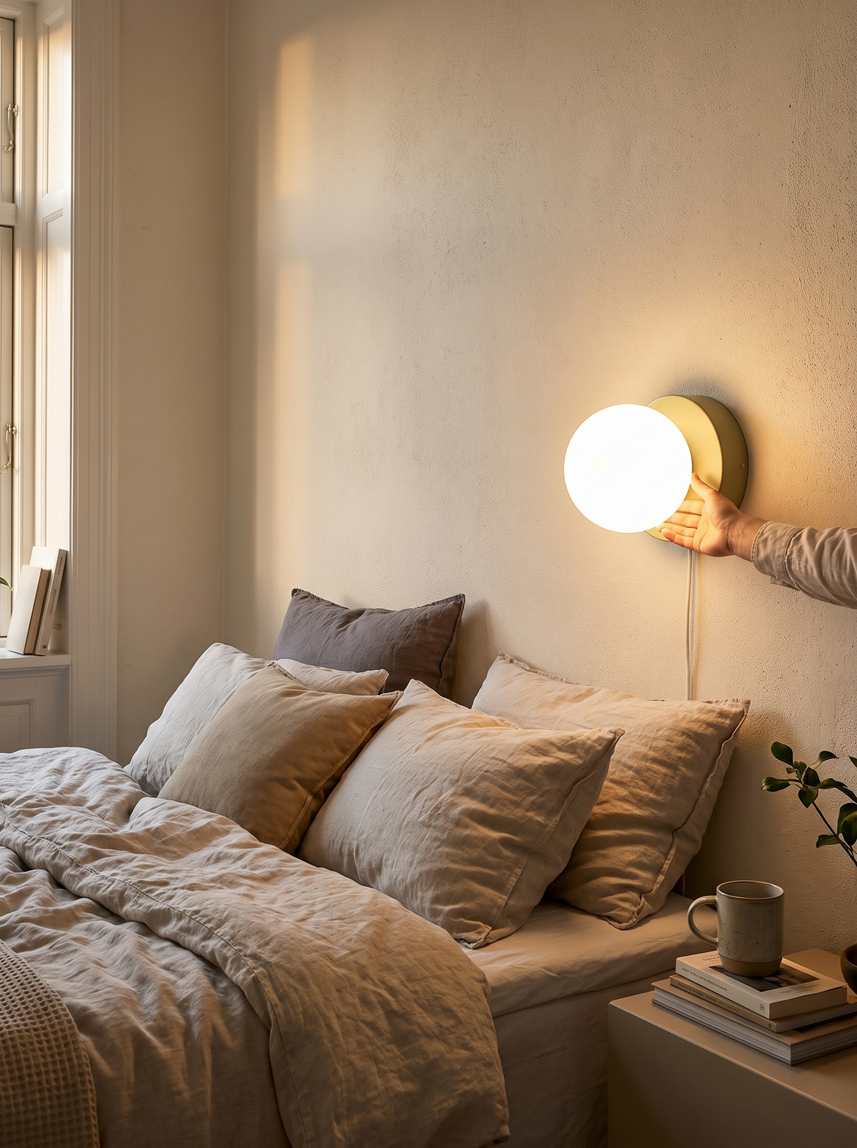Macaron Frosted Glass LED Wall Lamp in a lifestyle setting