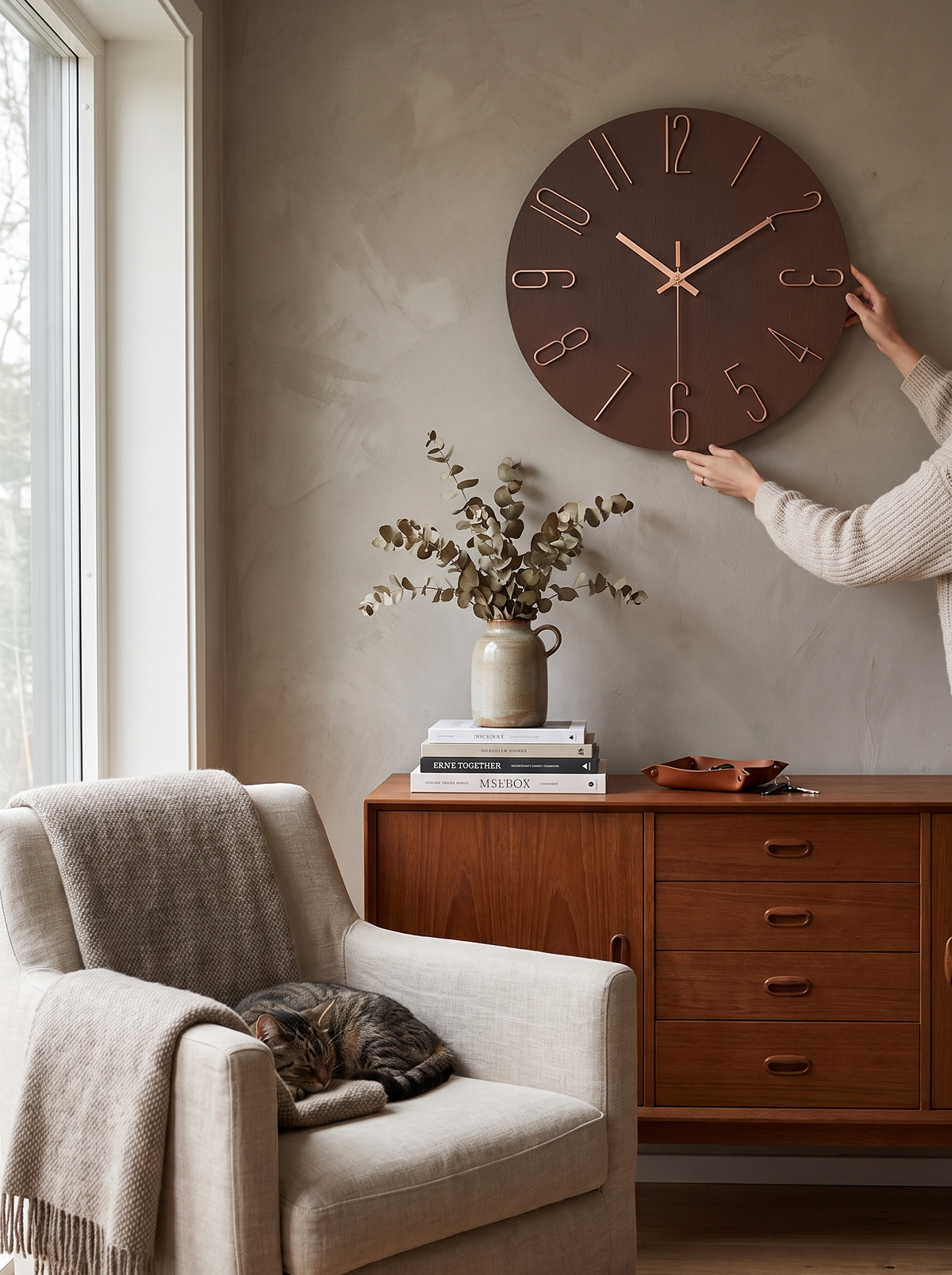 Noble Minimalist Silent Wall Clock in a lifestyle setting