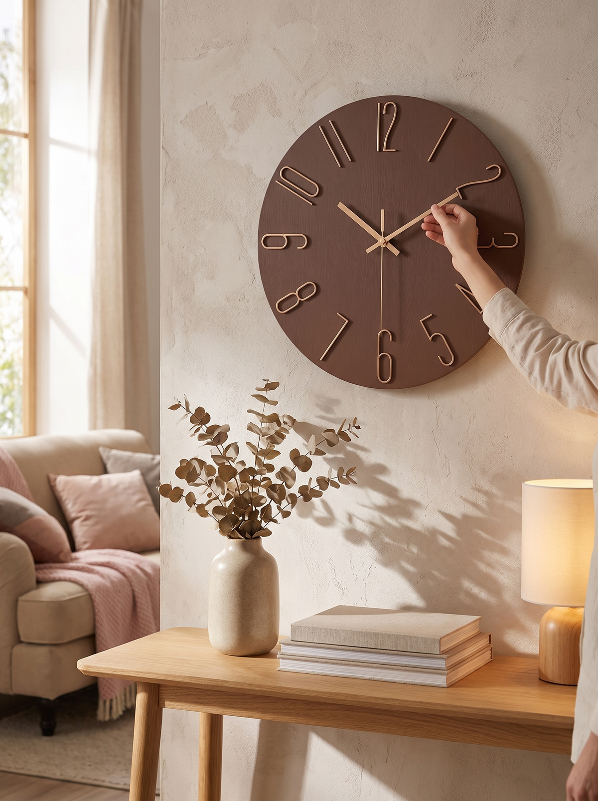 Noble Minimalist Silent Wall Clock in a lifestyle setting