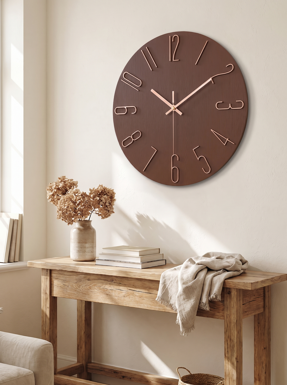 Noble Minimalist Silent Wall Clock in a lifestyle setting