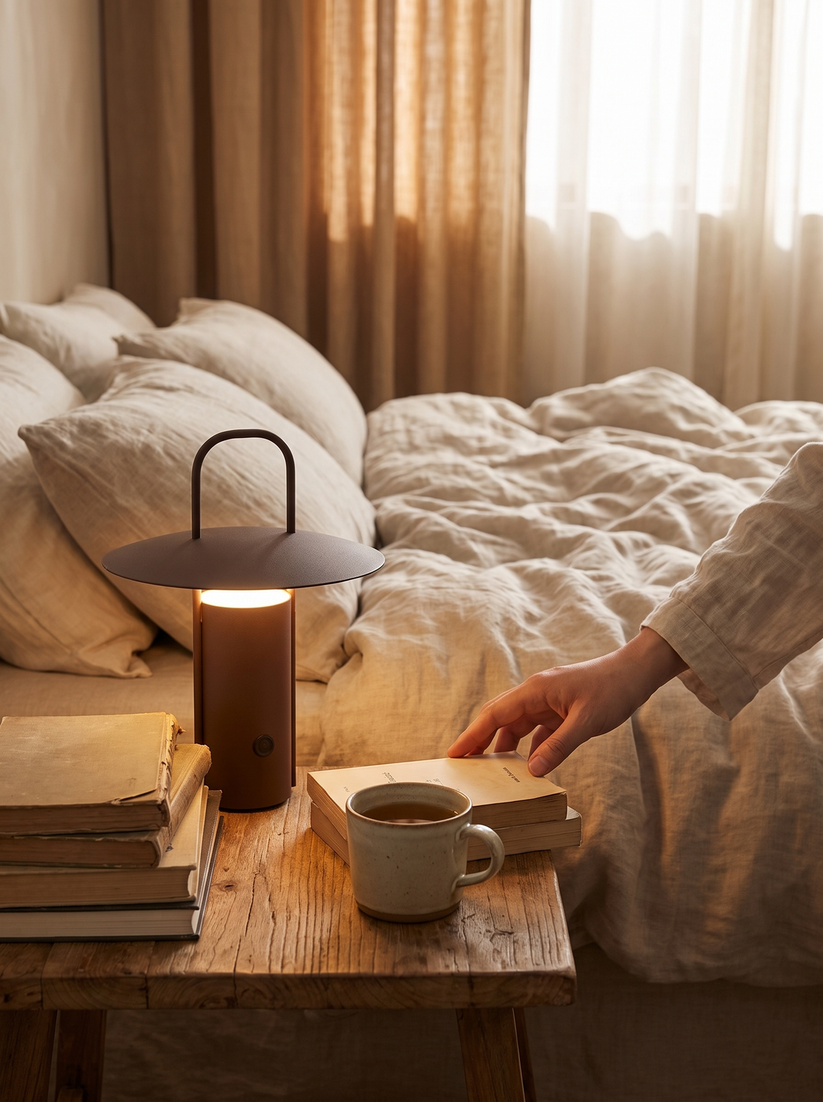 Wireless Metal Dome Touch Lamp in a lifestyle setting