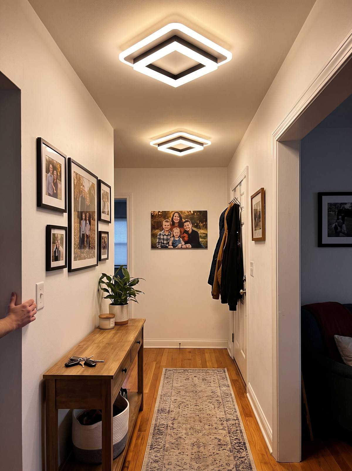 Square LED Flush Mount Ceiling Light in a lifestyle setting