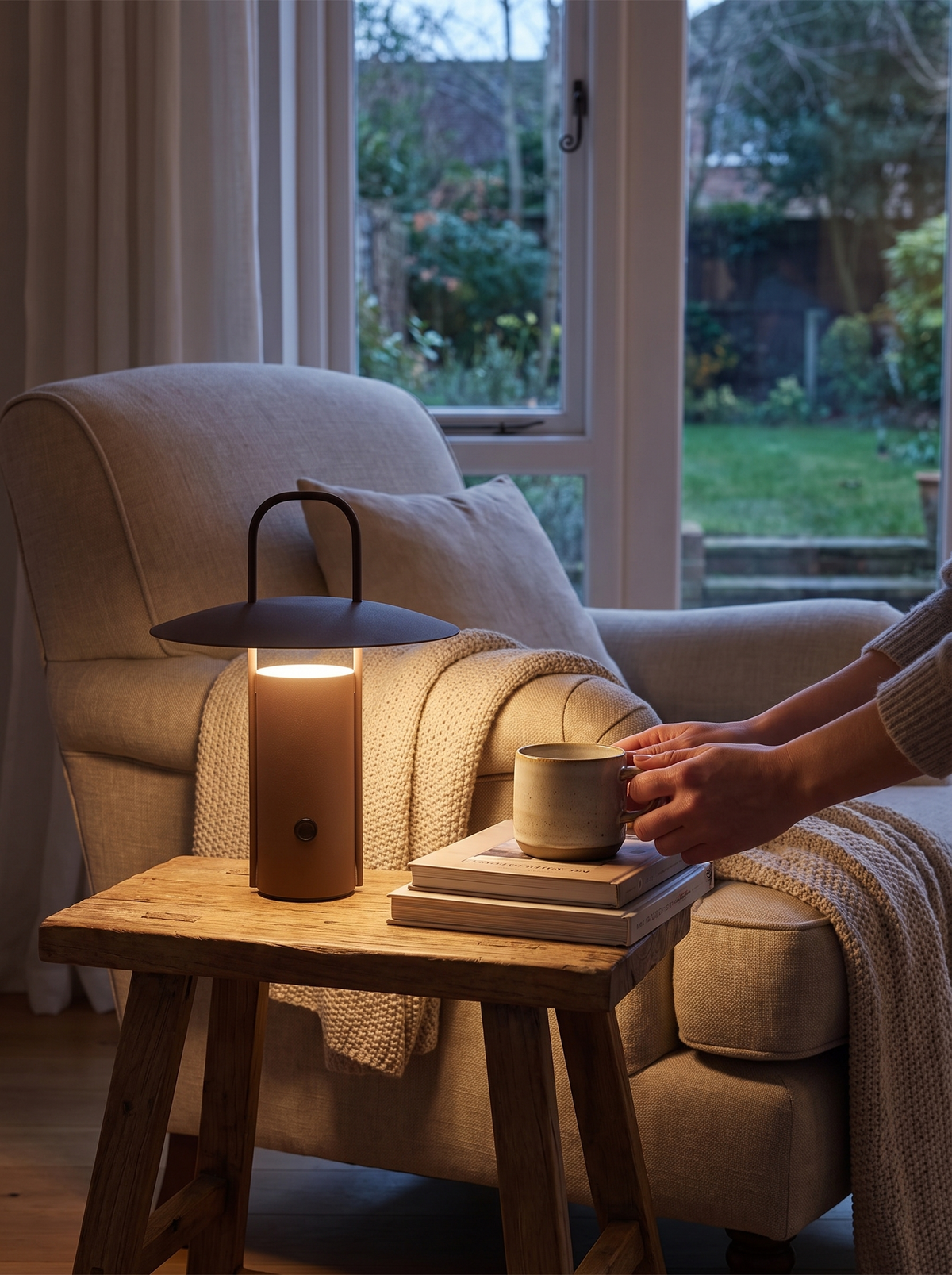 Wireless Metal Dome Touch Lamp in a lifestyle setting