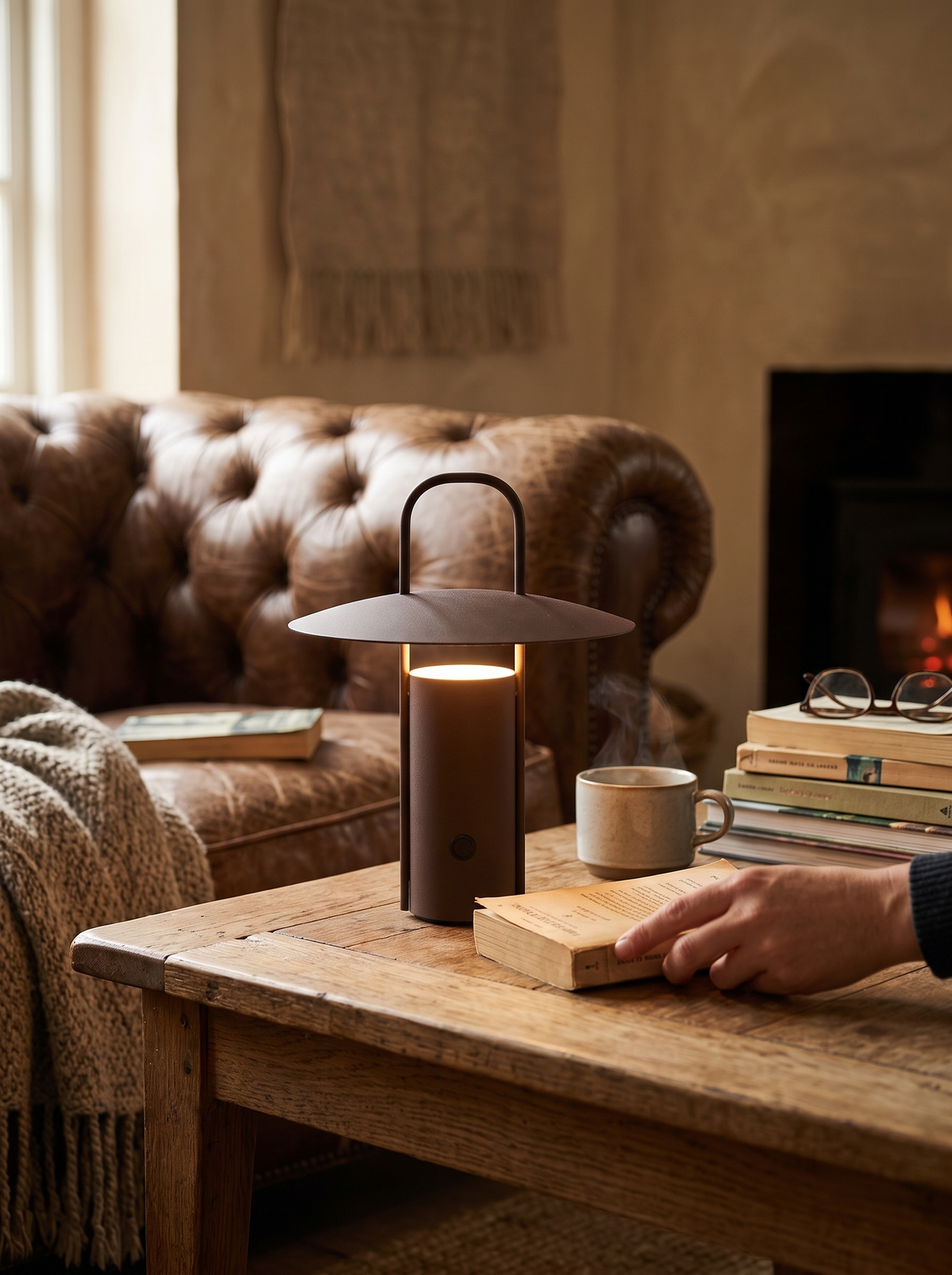 Wireless Metal Dome Touch Lamp in a lifestyle setting