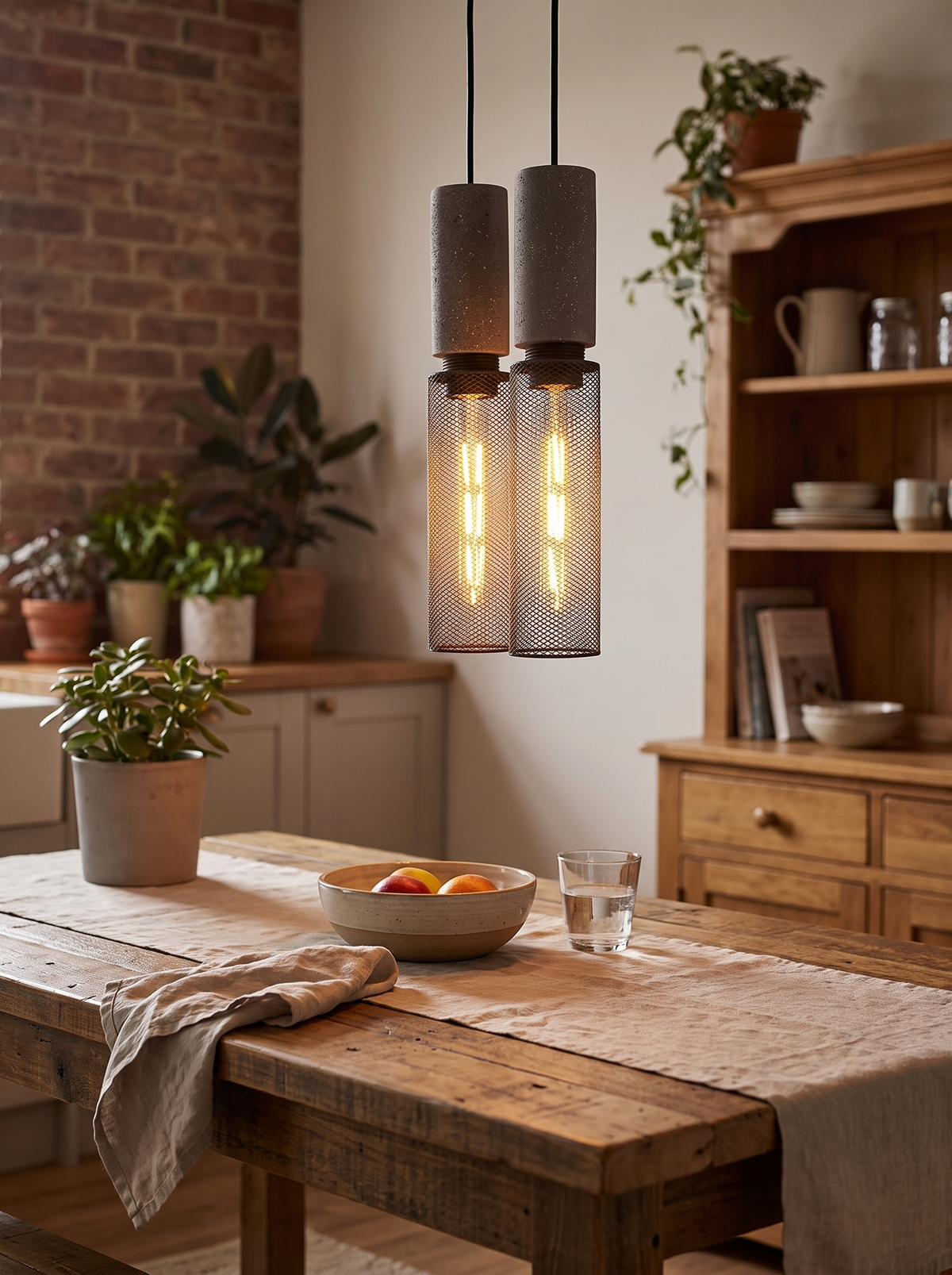 Urban Concrete Industrial Pendant Light in a lifestyle setting