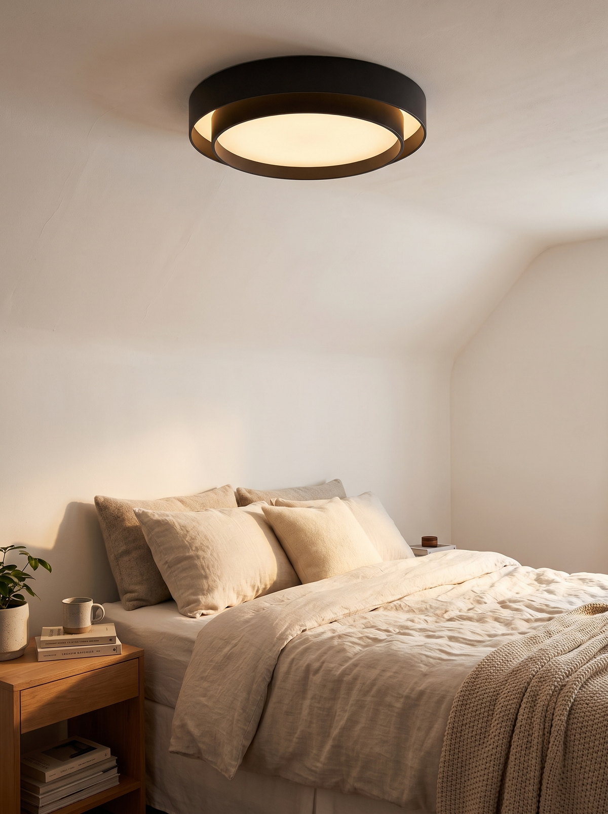 Nordic Round LED Flush Ceiling Light in a lifestyle setting