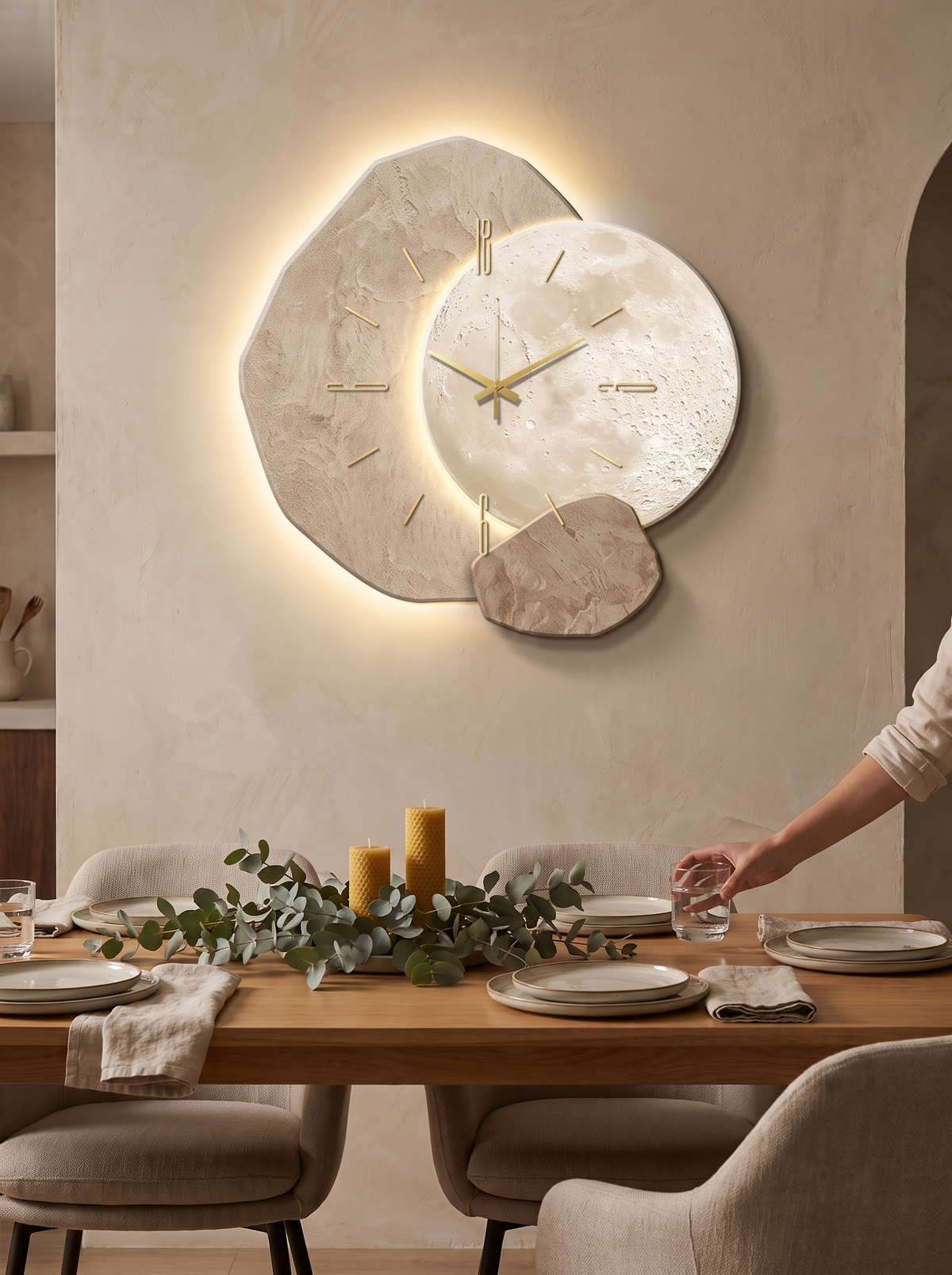 LumoClock Large LED Wall Clock in a lifestyle setting