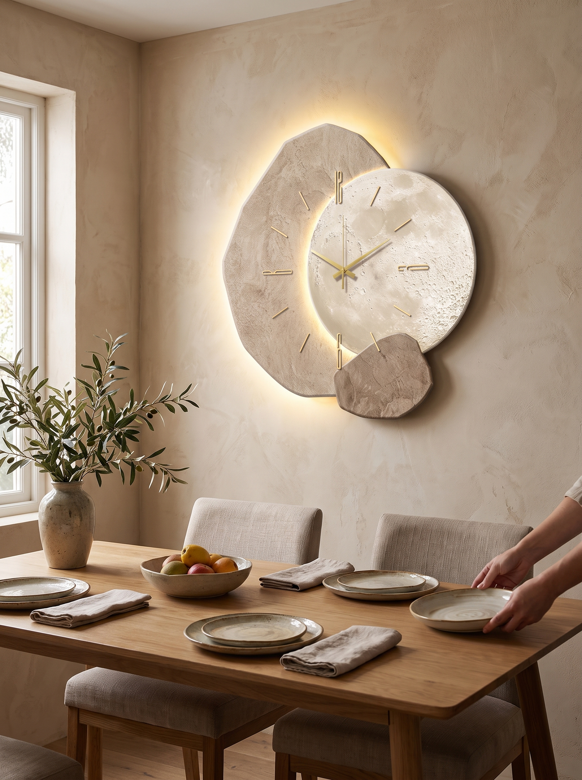 LumoClock Large LED Wall Clock in a lifestyle setting