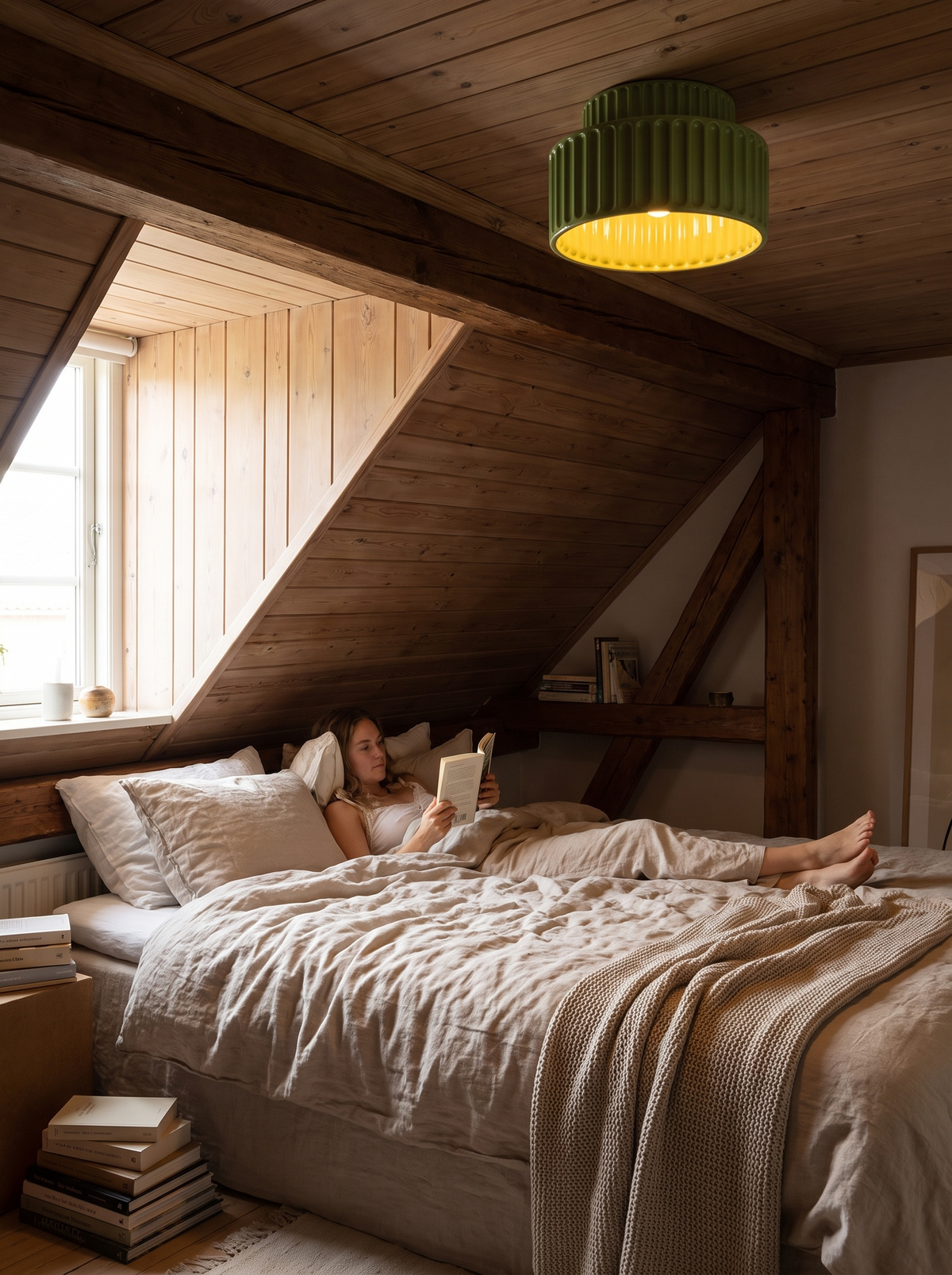 Nordic Ripple Resin Ceiling Light in a lifestyle setting
