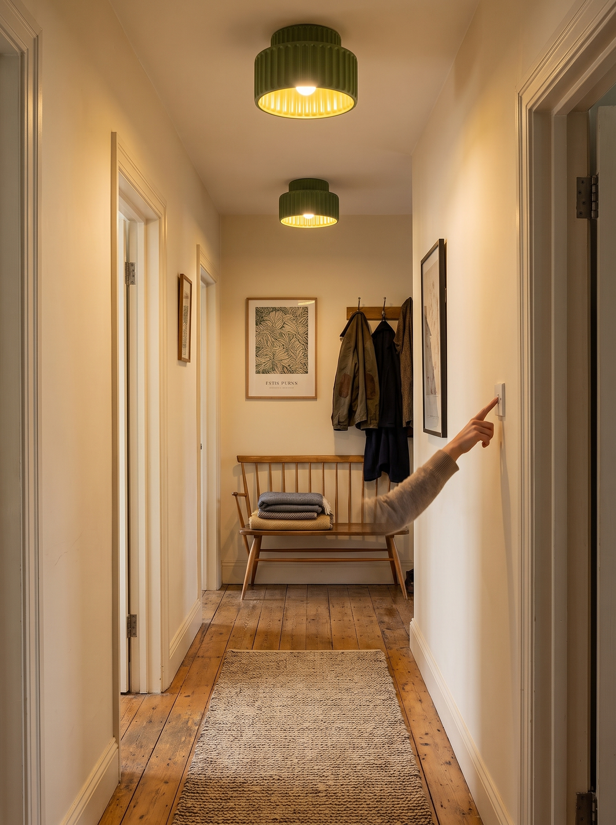 Nordic Ripple Resin Ceiling Light in a lifestyle setting