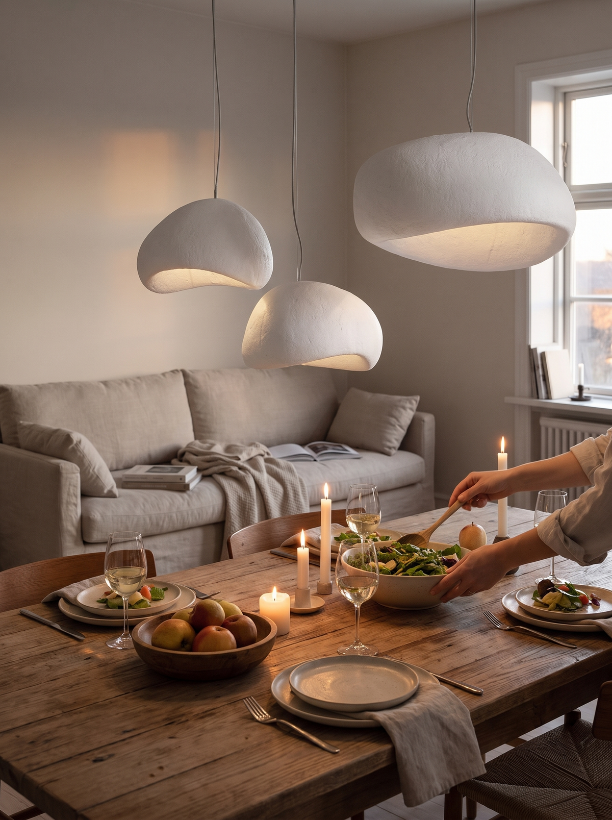 Zenith Glow LED Chandelier in a lifestyle setting